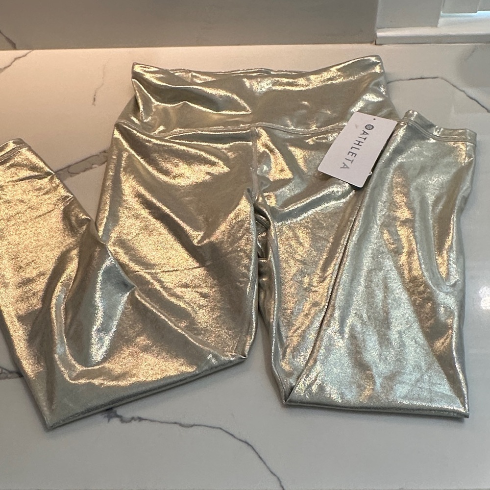 Athleta Shimmering Gold Leggings